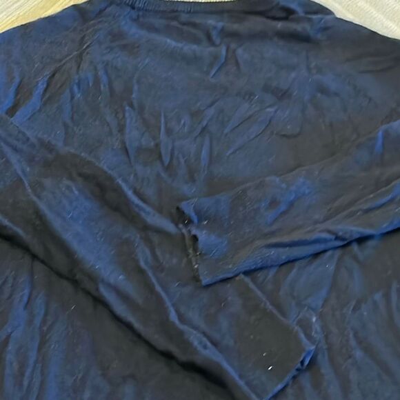 J. Crew Women’s Green & Ivory Elbow Patch Striped Navy Sweater Small - Picture 2 of 7